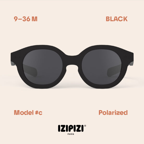 IZIPIZI - okulary przeciwsłoneczne dla dzieci Kids 9-36 m, #c black