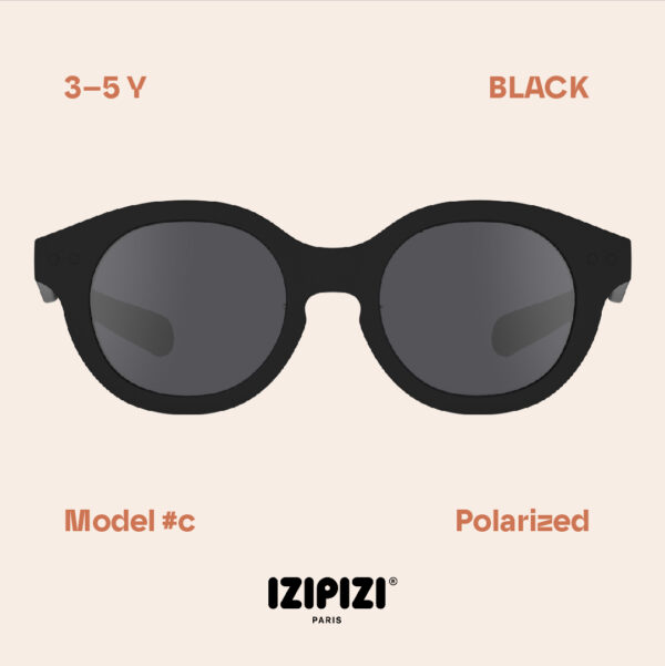 IZIPIZI - okulary przeciwsłoneczne dla dzieci Kids Plus 3-5 Y, #c black